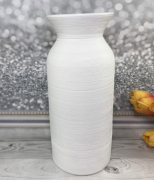Керамічна ваза Decsty L ребриста біла