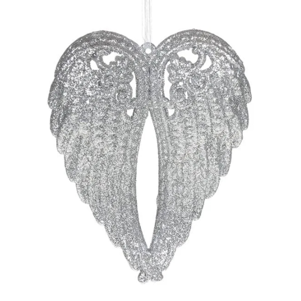 Новорічна підвіска Flora Крила ангела срібні 11900