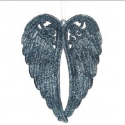 Новогодняя подвеска Flora Крылья ангела темно-синие 11899