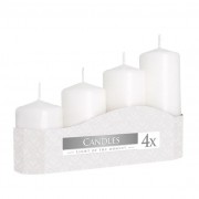 Комплект белых свечей Flora Bispol Цилиндр 5х7,9,11,13 см. (4 шт.) 27377