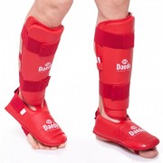 Защита голени с футами для единоборств PU DADO BO-5074 ,L,красный
