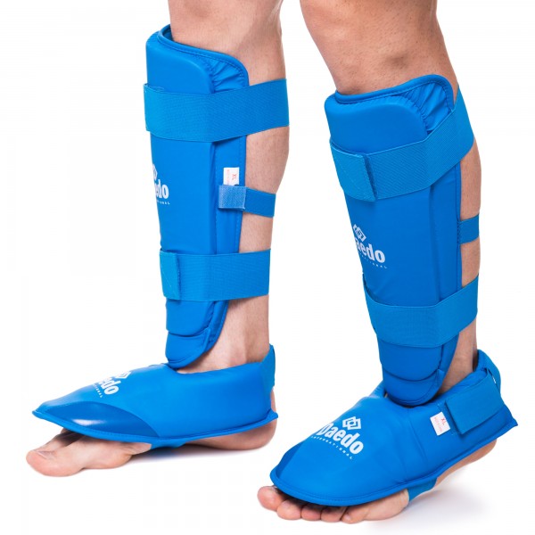 Защита голени с футами для единоборств PU DADO BO-5074 ,M,синий