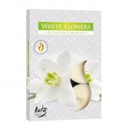 Свеча чайная Flora таблетка ароматическая Bispol Белые цветы D-3,9 см. 6 шт. 27329