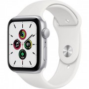 Apple Watch SE GPS 44мм Silver Aluminum Case w. White Sport B. (MYDQ2)