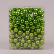 Шарики Flora стеклянные 2 см. зеленые (12 пучков-144 шарика) 40205