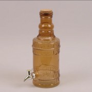 Бутылка стеклянная с краником Flora коричневая 2 л. 35105