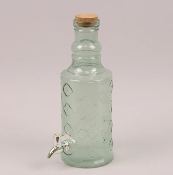 Пляшка скляна із краником Flora зелена 2 л. 35109
