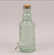 Пляшка скляна із краником Flora зелена 2 л. 35109
