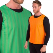Манишка для футбола двусторонняя мужская цельная (сетка) CO-0791 зеленый-оранжевый