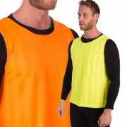 Манишка для футбола двусторонняя мужская цельная (сетка) CO-0791 салатовый-оранжевый