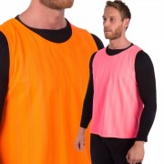 Манишка для футбола двусторонняя мужская цельная (сетка) CO-0791 оранжевый-розовый