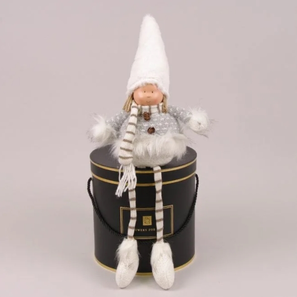 Фігурка м'яка новорічна Flora Сидячий Хлопчик 65 см. 21652