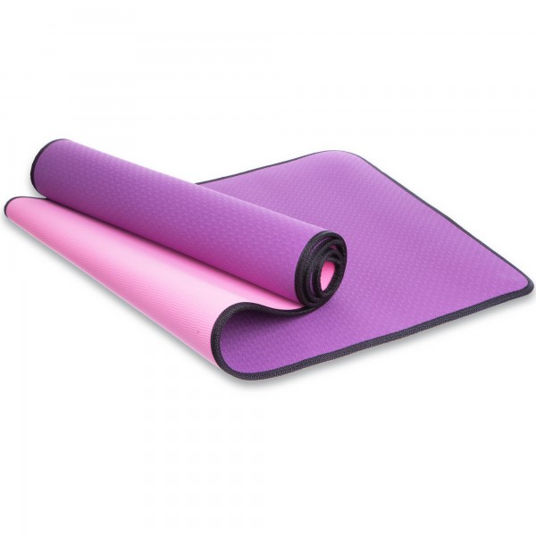 Коврик для фитнеса и йоги TPE 6мм с кантом SP-Planeta FI-1772  темно-фиолетовый