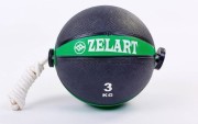 Мяч медицинский медбол с веревкой Zelart Medicine Ball FI-5709-3 3кг