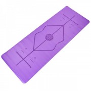 Килимок для йоги з розміткою PU 5мм Record FI-8307 Фіолетовий