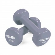 Гантели для фитнеса с виниловым покрытием Zelart Beauty (2x4кг) TA-5225-4 Серый