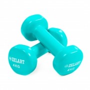 Гантели для фитнеса с виниловым покрытием Zelart Beauty (2x4кг) TA-5225-4 Синий