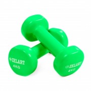 Гантели для фитнеса с виниловым покрытием Zelart Beauty (2x4кг) TA-5225-4 Зелёный