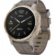 Garmin Fenix 6S Light Gold-tone with Shale Gray Leather Band (010-02159-40)