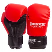 Перчатки боксерские Кожвинил на липучке BOXER 2022 Элит, р-р 16 красный