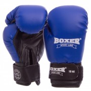Перчатки боксерские Кожвинил на липучке BOXER 2022 Элит, р-р 12 синий