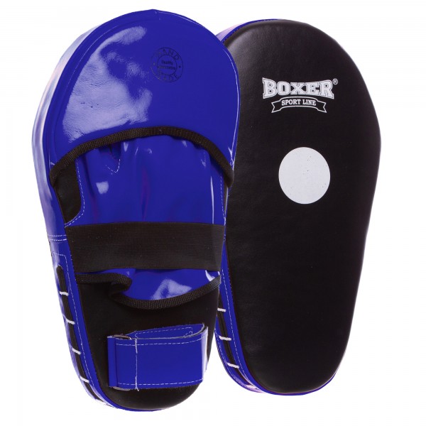 Лапа Прямая удлиненная кожаная (2шт) BOXER 2007-01 Кикбоксерская, черный-синий