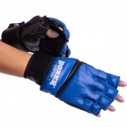 Перчатки для смешанных единоборств MMA кожаные BOXER 2018-4 Каратэ р-р L,синий