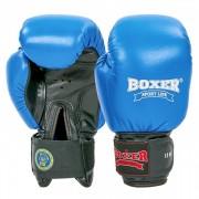 Перчатки боксерские профессиональные ФБУ BOXER кожаные 2001 Profi,р-р 10 синий