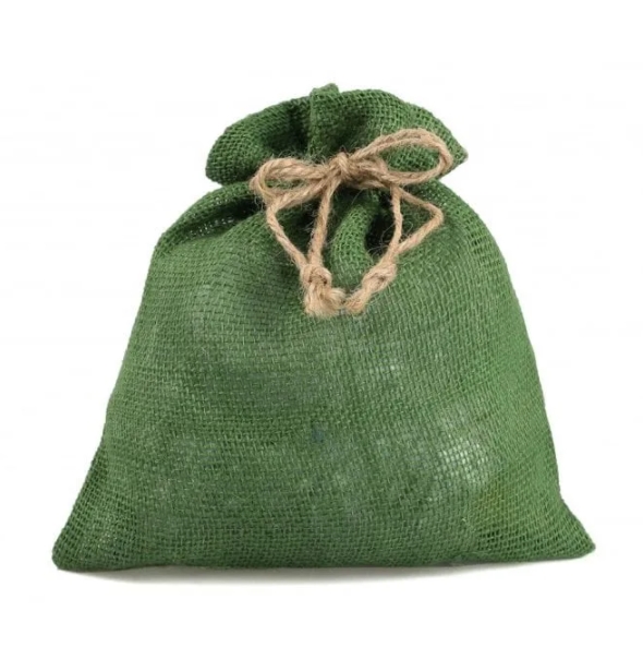 Мешочек декоративный Flora из мешковины зеленый 26х30 см. 5044