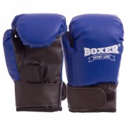 Перчатки боксерские детские на липучке BOXER 2026,р-р 4 синий