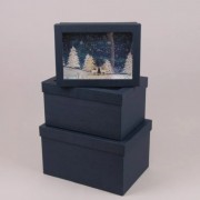 Комплект новорічних коробок для подарунків Flora 3 шт. 41786