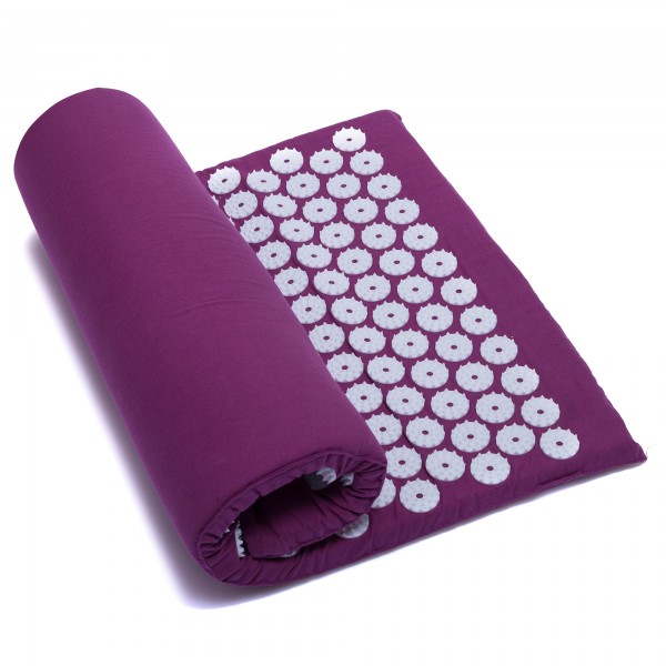 Килимок ортопедичний масажний (Acupressure mat) Іплікатор Кузнєцова FI-1709 малиновий