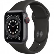 APPLE WATCH SERIES 6 (GPS+4G) 40mm SPACE GRAY ALUMINUM CASE WITH BLACK SPORT BAND (M02Q3)