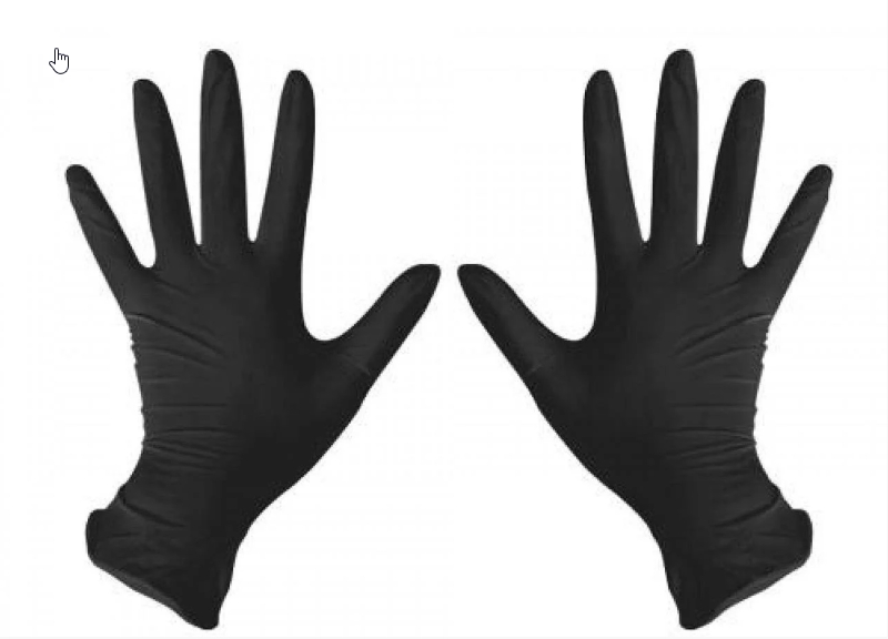 Рукавички нітрилові Medicom M неопудрені текстуровані чорні, 50 пар