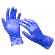 Нітрилові рукавички Nitrylex PF текстуровані на пальцях, неопудрені, розмір M 50 шт Сині