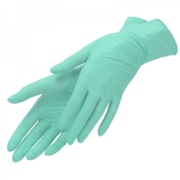Нитриловые перчатки Nitrylex PF текстурированные на пальцах неопудренные р-р  XL 100 шт Зеленые