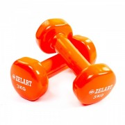 Гантели для фитнеса с виниловым покрытием Zelart Beauty TA-5225-3 Orange