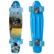 Скейтборд пластиковый Penny 22in со светящимися колесами SK-881-3  Blue