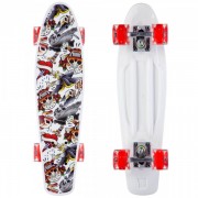 Скейтборд пластиковый Penny 22in со светящимися колесами SK-881-6 White