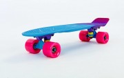 Скейтборд пластиковий Penny RUBBER SOFT FISH 22in смугаста дека SK-412-4 Pink