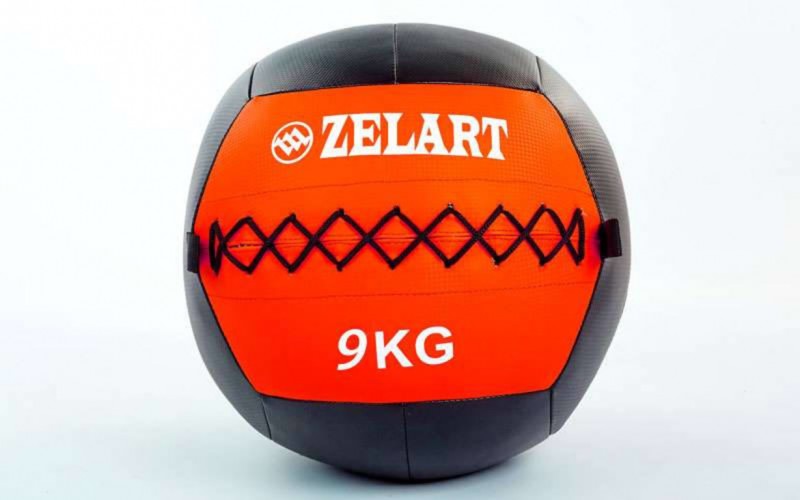 Мяч волбол для кроссфита и фитнеса 9кг Zelart WALL BALL FI-5168-9 Red