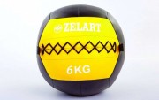 Мяч волбол для кроссфита и фитнеса 6кг Zelart WALL BALL FI-5168-6 Yellow