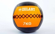 Мяч волбол для кроссфита и фитнеса 7кг Zelart WALL BALL FI-5168-7 Orange