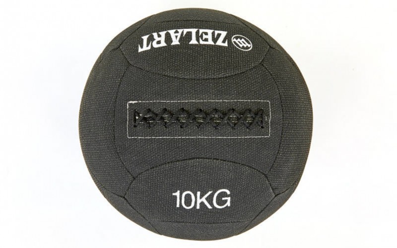 Мяч для кроссфита набивной в кевларовой оболочке 10кг Zelart WALL BALL FI-7224-10 Black
