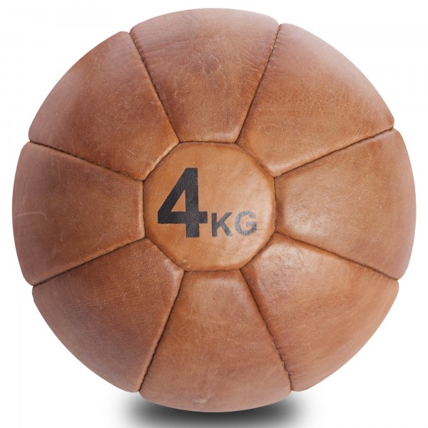 М'яч медичний медбол VINTAGE Medicine Ball F-0242-4 4 кг Brown