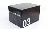 Бокс пліометричний м'який (1шт) Zelart FI-5334-3 SOFT PLYOMETRIC BOXES Black
