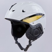 Шлем горнолыжный с механизмом регулировки MOON MS-86W-L  p-p L-58-61 белый-золотой
