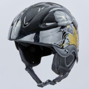 Шлем горнолыжный с механизмом регулировки MOON MS-2947-S (ABS, p-p S-53-55, черный-золотой)