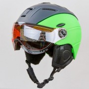 Шлем горнолыжный с визором и механизмом регулировки MOON MS-6296 M55-58 Black-Green