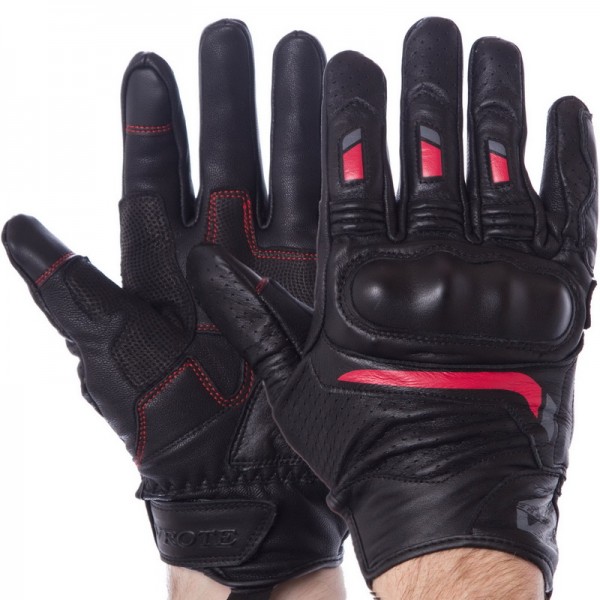 Мото рукавички Vrote V005 Червоно-чорні